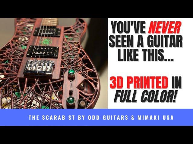 The Scarab 3D guitar.  How it's made.  Specs, interview and demo.