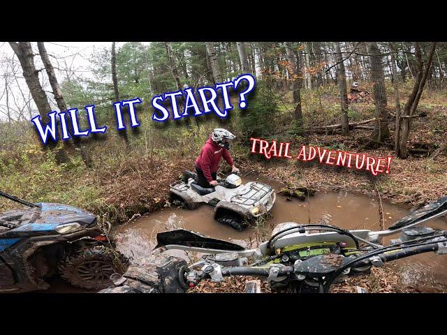 Don't drown the Honda! - Husqvarna TE150 - Honda foreman 500 - CF moto