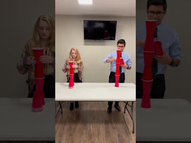 Cup Tower Challenge with Solo Cups #youthministry #childrensministry #youthgroup #minutetowinit