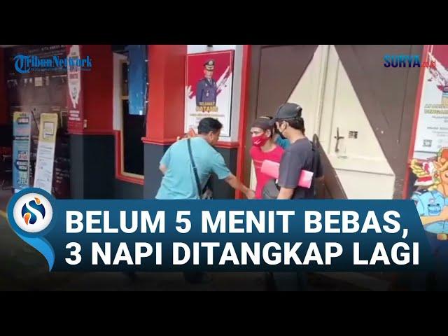 BARU 5 MENIT BEBAS, 3 NAPI DITANGKAP LAGI DI LUMAJANG