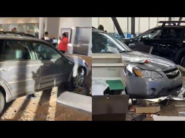 Angry customer drives car into Sandy dealership after return denied