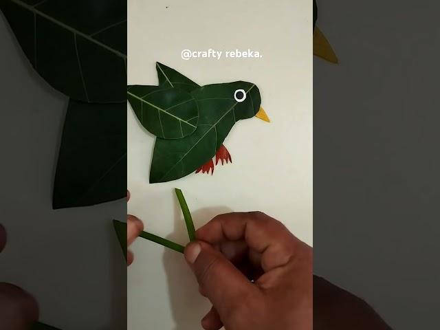 how to make an easy leaf bird.#shorts #diy #leaf#rebeka #papercraft #craft #diy #paper art.