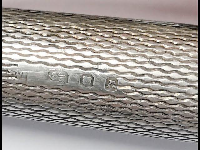 Vintage Solid Silver English Hallmark Ball Point Pen J W initials
