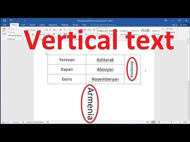 How to type vertical text in word table: How to Type Text Vertically in Word