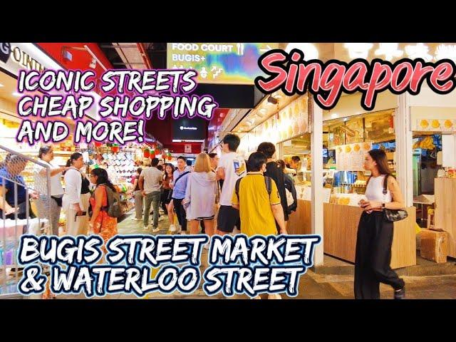 Shopping, Street Food & Temples at Bugis Street Market & Waterloo Street | Singapore Walking Tour.