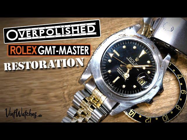 Overpolished Rolex GMT-Master Restoration - Jubilee Stretch Repair, Laser Welding, Lapping - ASMR