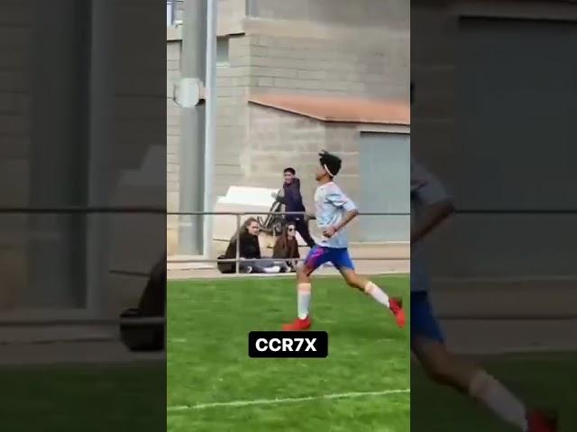 Cristiano junior hits the "SIUU" celebration after scoring 