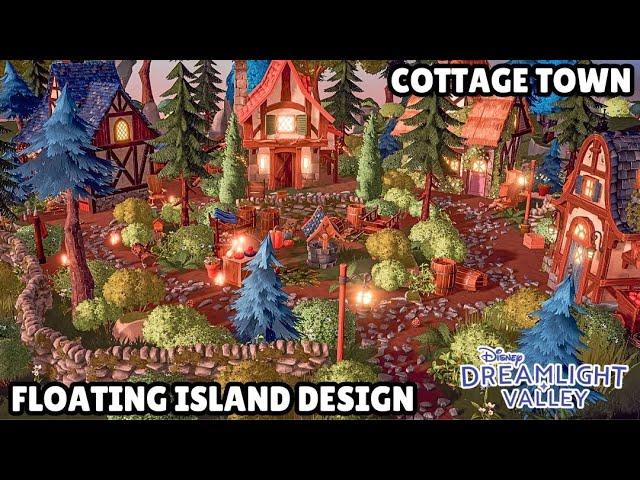 FLOATING FOREST ISLAND DESIGN//CURVED FENCES//OVERGROWN COTTAGECORE TOWN//DISNEY DREAMLIGHT VALLEY