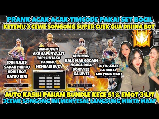 PRANK ACAK ACAK TIMCODE PAKAI SET BOCIL KETEMU 3 CEWE SONGONG GW DIHINA BOT AUTO KASIH PAHAM S1 34JT