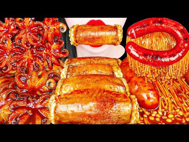 ASMR DAECHANG 통대창 킬바사 불닭팽이버섯 쭈꾸미 먹방 KIELBASA SAUSAGE, ENOKI MUSHROOM, SPICY OCTOPUS  MUKBANG KOREAN