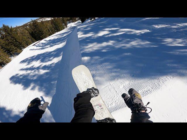 One Top to Bottom Park Run at Mammoth Mountain, CA as an Average Snowboarder