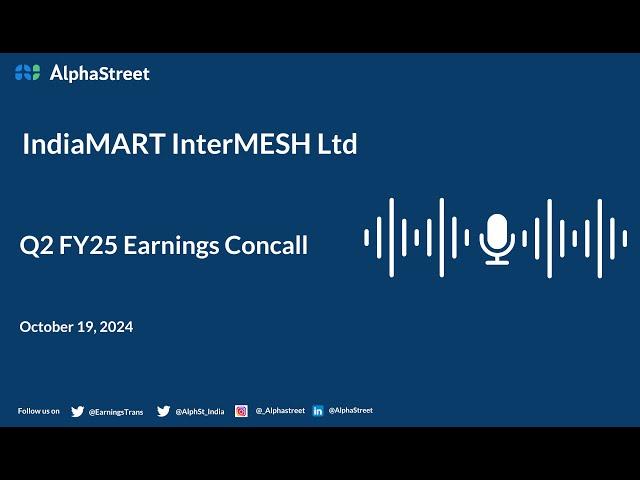 IndiaMART InterMESH Ltd Q2 FY2024-25 Earnings Conference Call