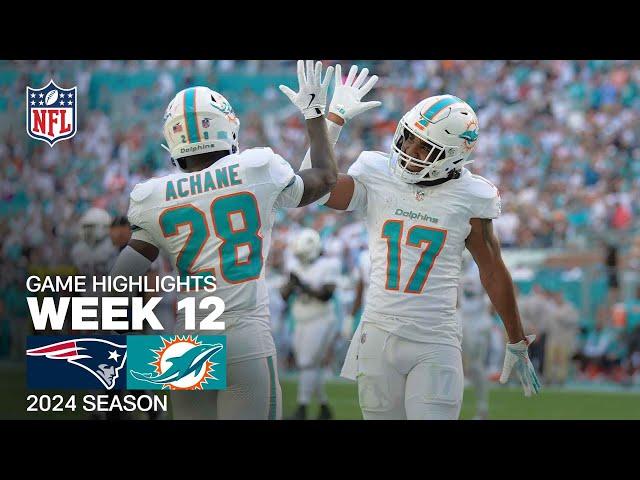 New England Patriots vs. Miami Dolphins Game Highlights | NFL 2024 Season Week 12