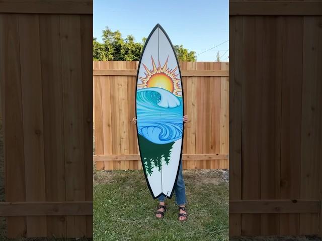 Painting a surfboard #art #surfart #timelapseart