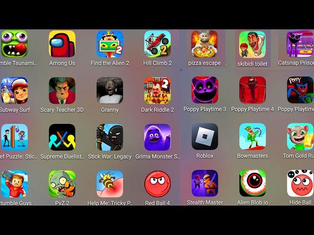 Grimace Monster Scary Survival,Barry's Prison Run,Poppy Playtime 4,Granny Med,Catnap Prison Run,PvZ