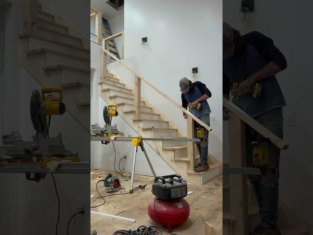 Amazing interior staircase  | Beautiful guardrails  #shorts #stairs #builder #diy #construction