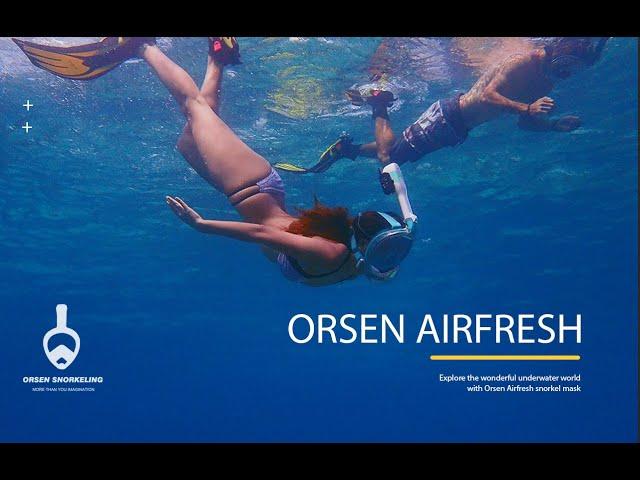 ORSEN World's First Full Face Snorkel Mask with Patented AIRFRESH System & Walkie Talkie-CO2 Safety