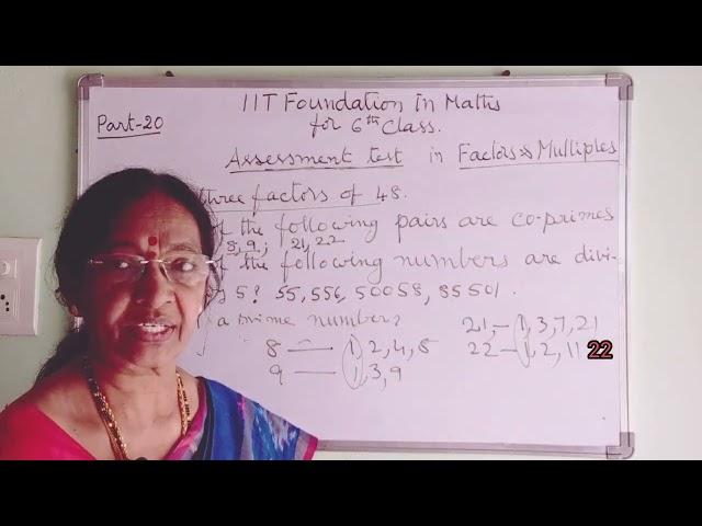 IIT foundation in maths for 6th class. factors and multiples. Assessment test.part-19