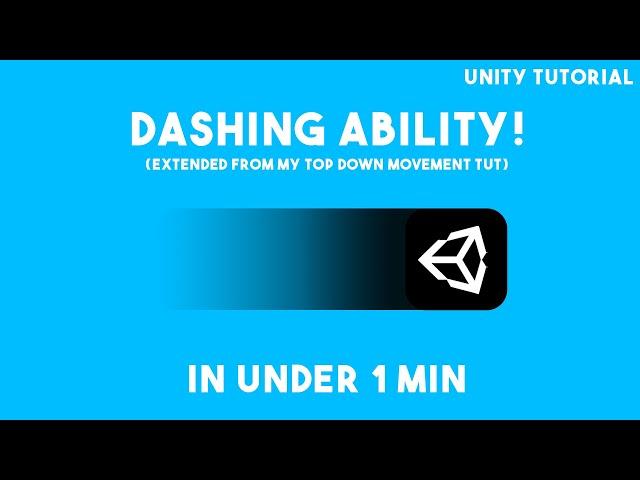 PLAYER DASH ABILITY in UNDER 1 MINUTE! Unity 2D Tutorial