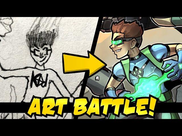 Redrawing My Childhood Superheroes for an ART BATTLE! (Ft. Ben Mellinger Art)