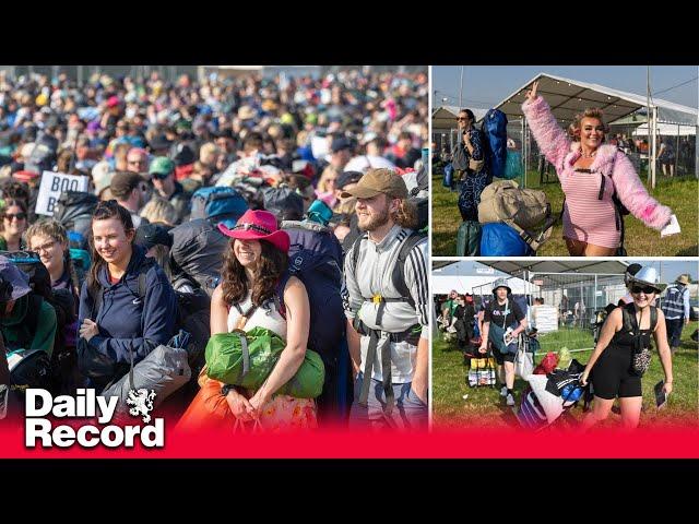 Glastonbury gates open as first fans through praise festival as ‘religious’ experience