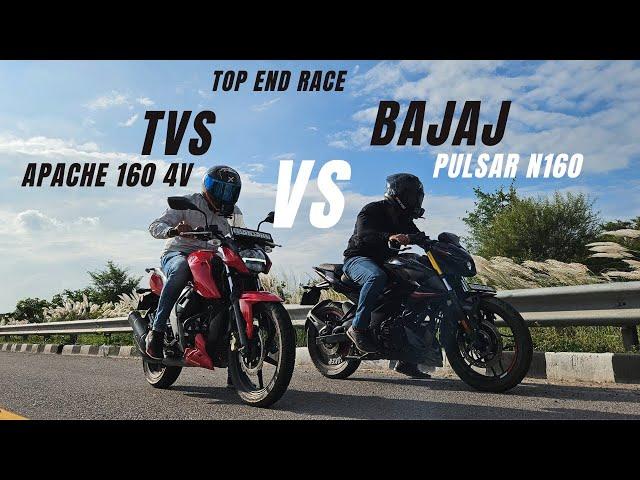 Tvs Apache RTR 160 4v bs7 vs Bajaj Pulsar N160 Drag Race | which is best in 2024? | Ksc Vlogs