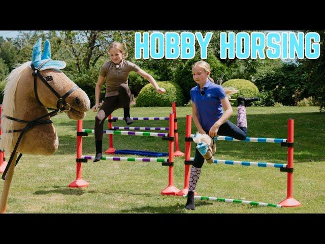 HOBBY HORSING!!! HARLOW AND LEXI CHASE ME CHARLIE HOBBY HORSE EDITION!