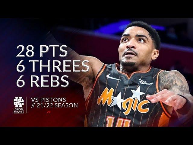 Gary Harris 28 pts 6 threes 6 rebs vs Pistons 21/22 season