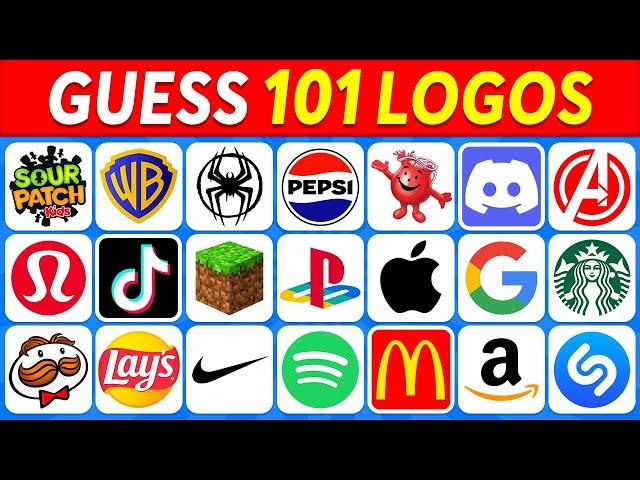 Guess the Logo in 3 Seconds | 101 Famous Logos | Logo Quiz 2024