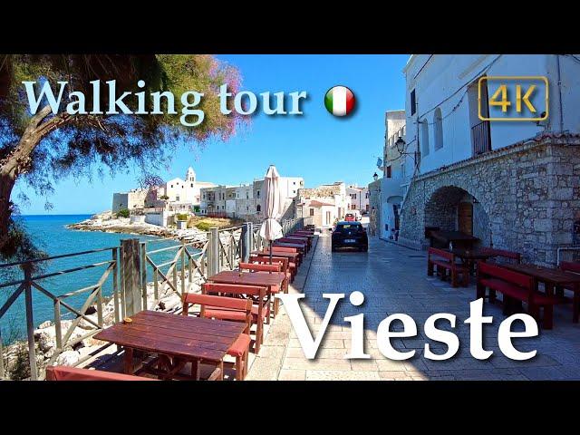 Vieste (Puglia), Italy【Walking Tour】History in Subtitles - 4K