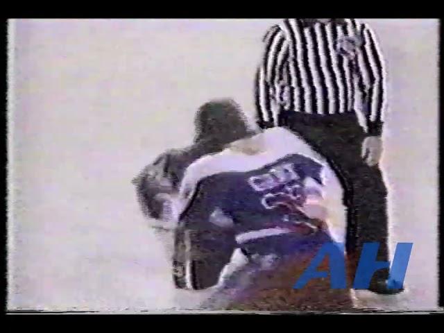 AHL Mar. 28, 1983 Shawn Babcock,SHE v Pierre Giroux,NH Sherbrooke Jets New Haven Nighthawks