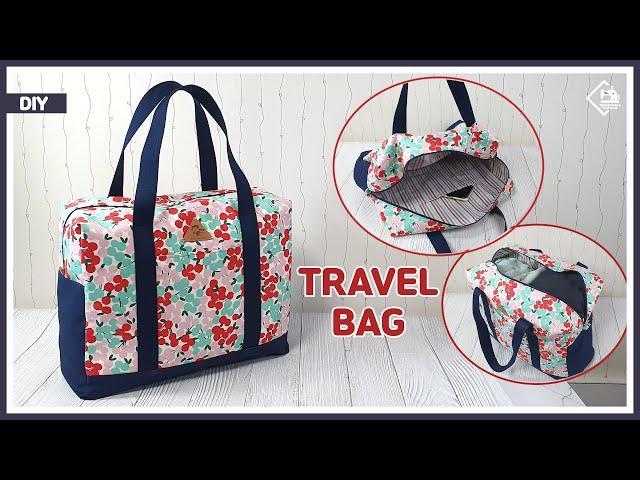 DIY Make a large traveling bag with a zipper  / sewing tutorial [Tendersmile Handmade]