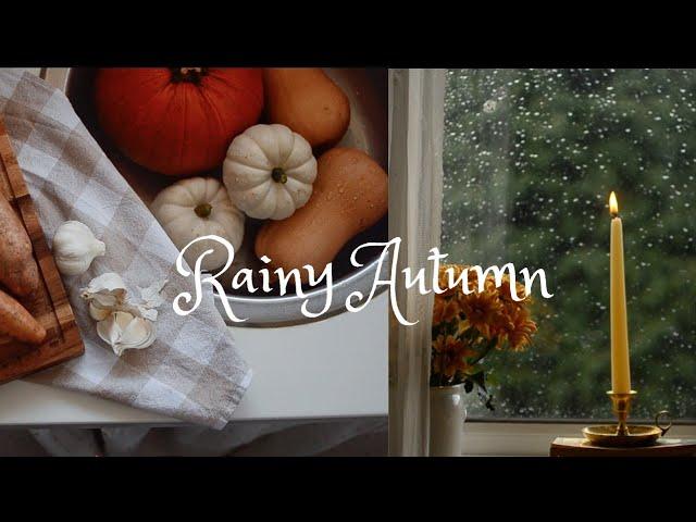 Rainy Autumn Day | Autumn Baking & Warm Soup | Silent Vlog