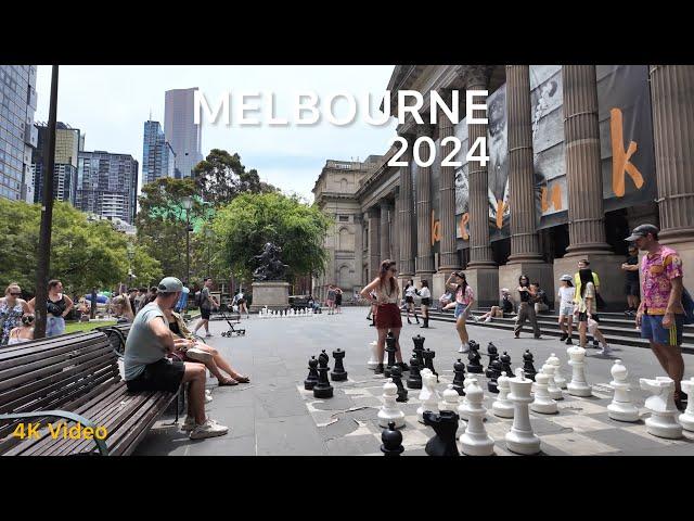 Exploring Melbourne City in January 2024 Australia 4K Video