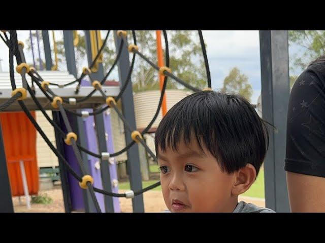 Bai Arnold and my son archer in Quinalow Au playground