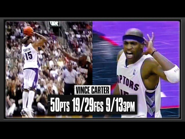 Vince Carter's GREATEST GAME! 50pts 8 3PM In A Row | May 11th 2001 R2G3