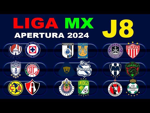 FECHAS, HORARIOS Y CANALES PARA LA JORNADA 8 DE LA LIGA MX APERTURA 2024