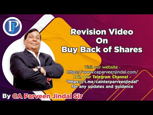 Revision Video On Buy Back Of Shares