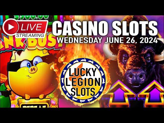 LUCKY LEGION SLOTS is live! CASINO SLOTS stream Bank Buster, Buffalo, Dragon Link, 5 Dragons & MORE