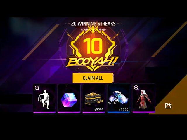 10 BOOYAH STREAK  NEW REWARDS  AMAZING EVENT  FREE FIRE