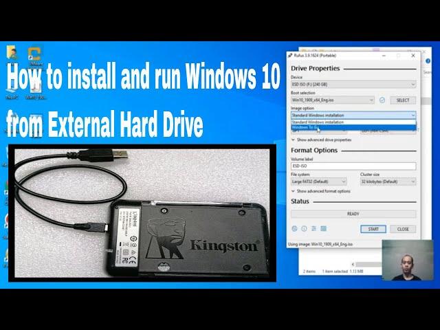 How to install and run Windows 10 from External Hard Drive