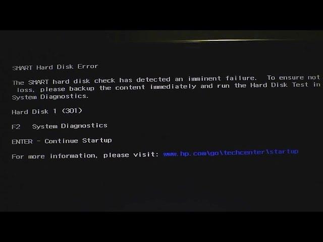 Hp Smart Hard Disk Error 301