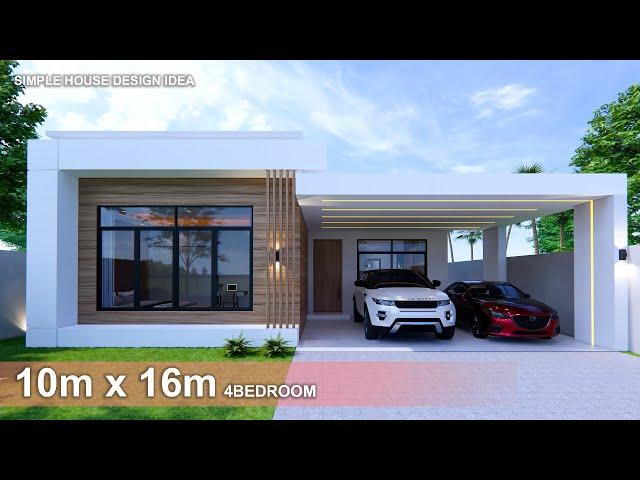 Simple House | House design idea |  10m x 16m (160sqm) | 4 Bedrooms