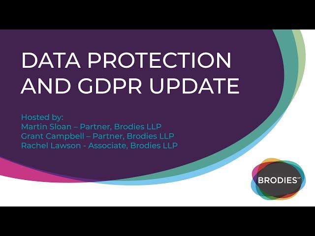 Data Protection and GDPR update