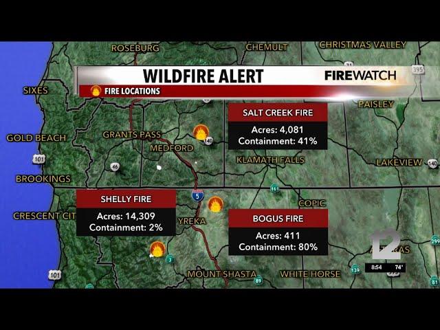 Shelly fire grows, containment went on Salt Creek and Bogus Fires