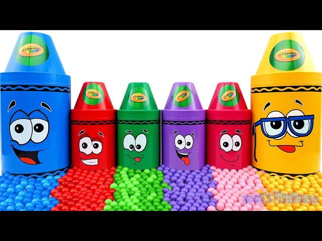 Learning Video for Kids and Toddlers Learn Colors with Surprise Crayons!