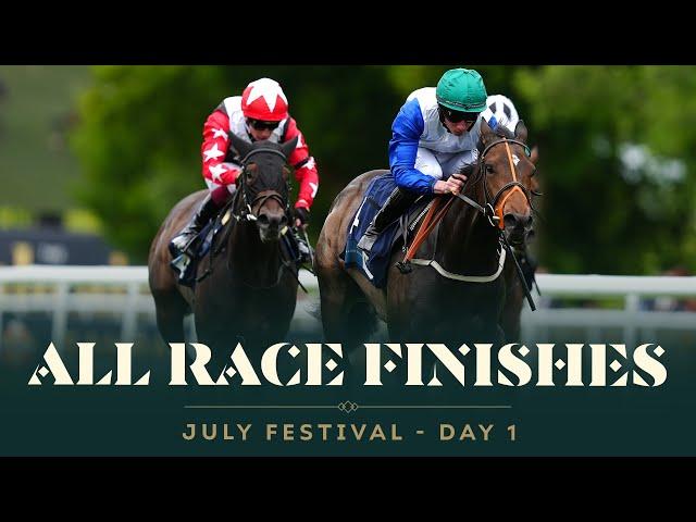 All race finishes from day 1 of the July Festival at Newmarket racecourse