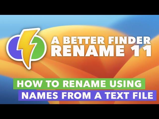 How to rename using names from a spreadsheet or a text file