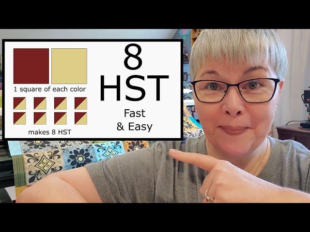 Half Square Triangle Quilting Blocks Made EASY and FAST - 8 Different Sizes - HST Tutorial