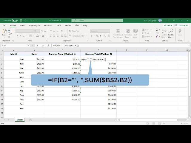 How to Calculate Running Total or Cumulative Sum in Excel - Office 365